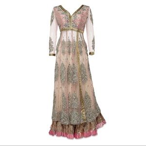 Pink and White Anarkali